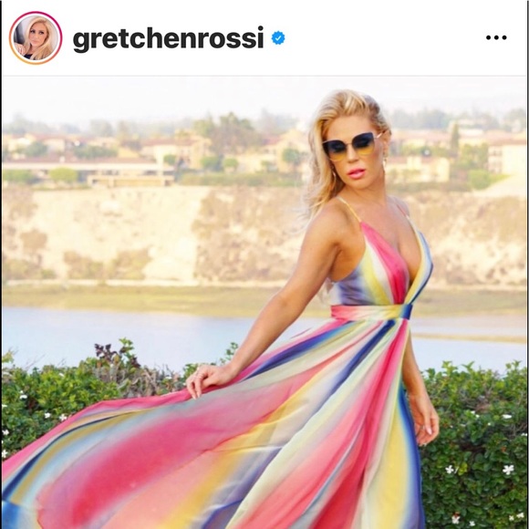 Multi Color Spaghetti Strap Maxi Cocktail Dress NWT - Picture 2 of 9